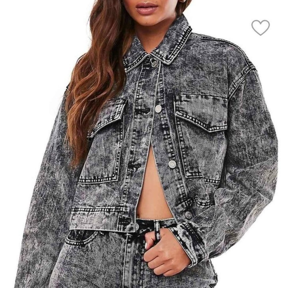 Missguided Cropped Denim Jacket